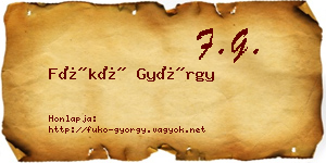 Fükő György névjegykártya
